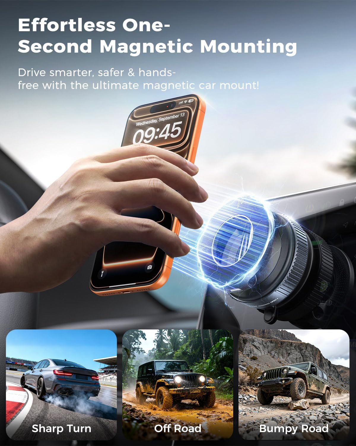 Magnetischer Handyhalter Auto – Ultra starker Magnet & Vakuum Saugnapf – Kein Wackeln – 360° verstellbar – Für iPhone Samsung Xiaomi