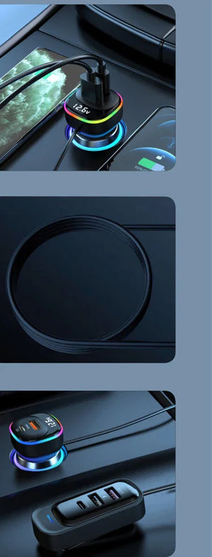 KFZ Ladegerät Super Fast Charge - USB-C + USB-A - RU TechGear